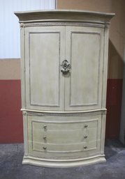 French Country Armoire/tV Media Cabinet In Pickled Blonde Oak Finish