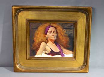 Framed Alla Prima Oil Sketch 'tracy', Signed By Artist Verso