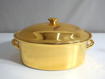 Hall China Company, Gold Ceramic, Pottery, Gumps Of San Francisco, Casserole Dish