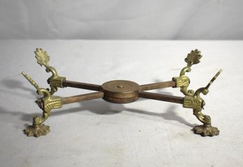 Vintage Brass Adjustable Dish Cross Hot Plate Trivet Stand Holder