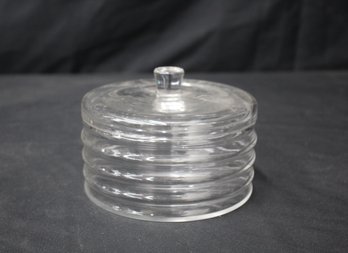 Baccarat Crystal Biscuit Box With Lid - Elegant French Design