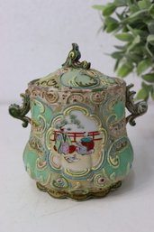 Chinese Famille Rose Manadrin Style Covered Spice Jar