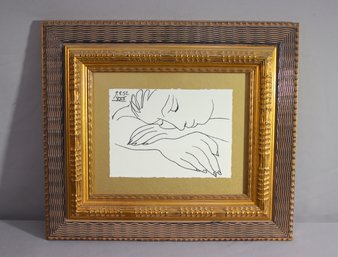 Superb Rippled And Fluted Gilt-style Frame With Picasso War & Peace Reproduction Print 9.8.52