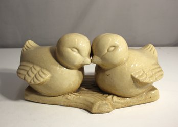 Charming Ceramic Bird Sculpture  Intertwined Birds