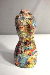 Small 10' 'Vibrant Mosaic Torso: Artistic Mannequin Bust'