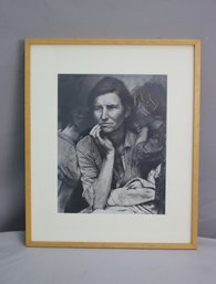 Framed Reproduction Print Of Iconic Photograph Migrant Mother  By Dorothea Lange