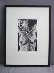 Limited Edition Wood Engraving On Paper 'porcupine Girl Torso' Rosemary Feit Covey, #14/60 Signed