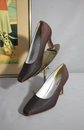 Vintage Dyeables Silver Pump Heels Size 8B