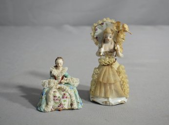 Pair Of Small Lace Figurines