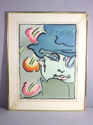 Framed Peter Max Zero Vertical 1973 Color Lithograph Artist Proof AP27 Signed LR