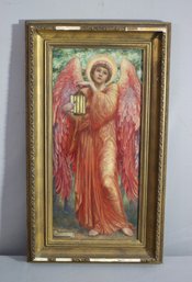 Antique Oil On Board 'archangel' By Henry Ryland England 19th Century