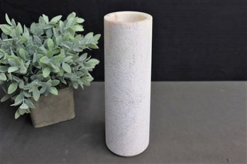 Portuguese Marblearts Textured Exterior/Polished Interior Marble Cylinder Vase