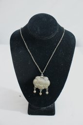 Vintage Asian Three Bell Charm Pendant Necklace