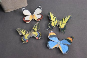 Four Specimen Butterfly Magnets - Tiger Swallowtail, Unionjack, And Others