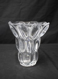 Vintage  Art Vannes France Hand Blown Crystal Bubble Cascade Vase