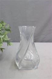 Baccarat Crystal Swirl Serpentine Vase