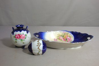 Porcelain Tableware Set With Floral Motifs