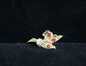 Gold, Red, And White Sheaf Pin