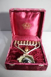 Vintage Musical Menorah With Velvet Case