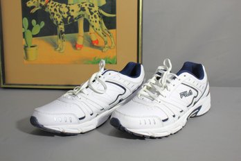 Men's Fila Running Shoes - Size 10.5 - White And Navy