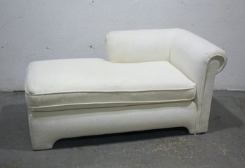 Vintage Hollywood Regency Style Chaise With Rolled Single Arm And Partial Back