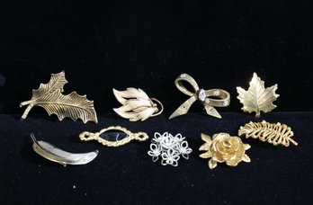 Group Lot Of Nature Theme Leaf And Flower Pins