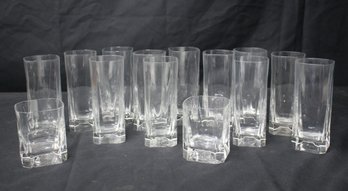 Vintage Mozart By Bormioli 12 High Ball And 2 Old Fashioned/RX Glasses