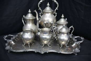 Silver On Copper Coffee Set