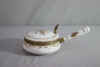 Vintage  Porcelain Roses Silent Butler/ Crumb Catcher Gold Gilt Porcelain