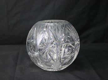 Vintage Crystal Round Vase