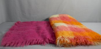 Vintage Mohair And Wool Scottish Highland Throw And Plaid Mohair Throw