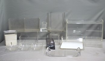 Group Lot Of Lucite Containers, Organizers, Presenters, Etc