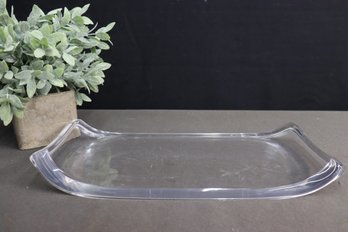 Sizable Thick Art Glass Bent Corner Tray