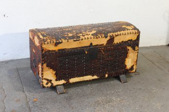 Antique Studded Leather Trunk
