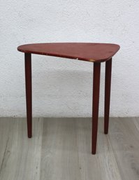 Vintage MCM Triangular Shape Table With Three Legs, Made In Denmark