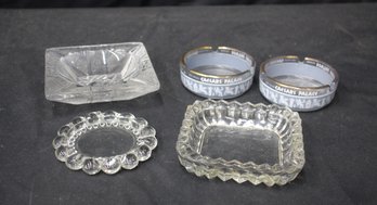 Collection Of Vintage Ashtrays - Glass And Caesars Palace And More