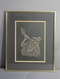 Joel Zaretsky 'The Shofar' Custom Framed Judaic Art