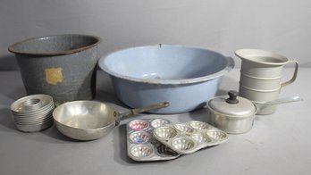 Vintage Kitchenware Collection: Enamel, Aluminum, And Metal Pieces
