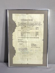 Rare 1921 Framed Graduation Certificate From Broome Street Gymnasium School, New York