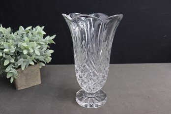 Lead Crystal Glendale Diamond Pattern Flared Vase