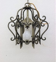 Baroque-style Fleur-de-Lys And Twisted Scroll Single Bulb Hanging Light