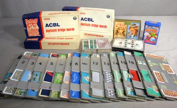 Collection Of ACBL Duplicate Bridge Boards And Assorted Games