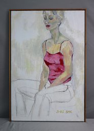 Original Oil On Canvas Portrait, Signed And Dated 3-05 SMC And Chen (verso)