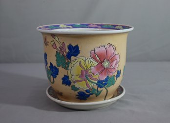 Chinese Porcelain Planter With Under Plate