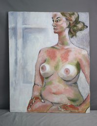 Original Oil On Canvas Seated Nude, Signed And Dated 4-05 SMC And Chen (Verso)