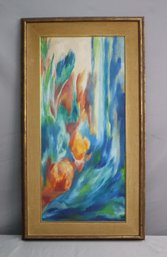 Vintage Oil On Canvas Abstract, Unsigned