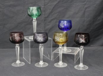 Set Of 6 Bohemian Glasses-(7' & 7.5'H)