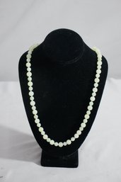 Faux Pearled Jadeite Necklace