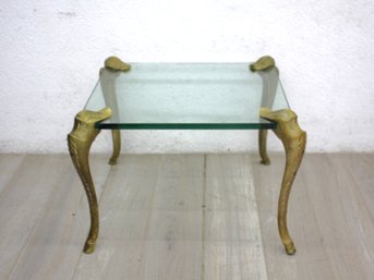 P. E. Guerin Gilt Bronze And Glass Side Table  18'h X 24'