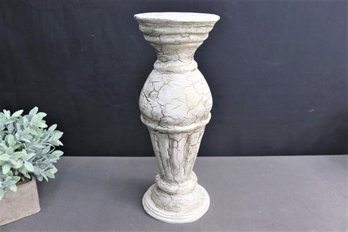Age-Distress Painted Baluster Pillar Plant/Candle Stand